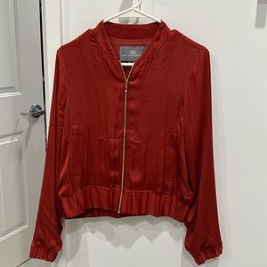 Tart Collections lightweight red zip up jacket- sz S NWOT
